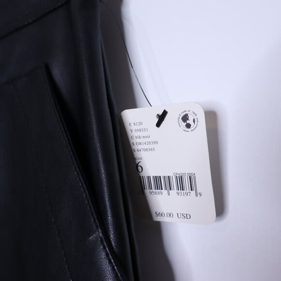 FREE PEOPLE NEW Maya Mod Vegan Mini Skirt Black Leather Front Zip Women's 6 - Picture 6 of 11